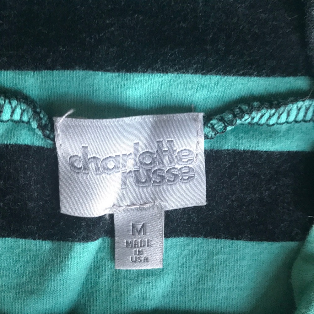 Charlotte Russe Mini Skirt Sz M Black & Teal - Picture 2 of 2